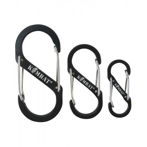 Carabiner (Set of 3) (BK), This three pack of S-style carabiners includes 1x of each size (small, medium and large)